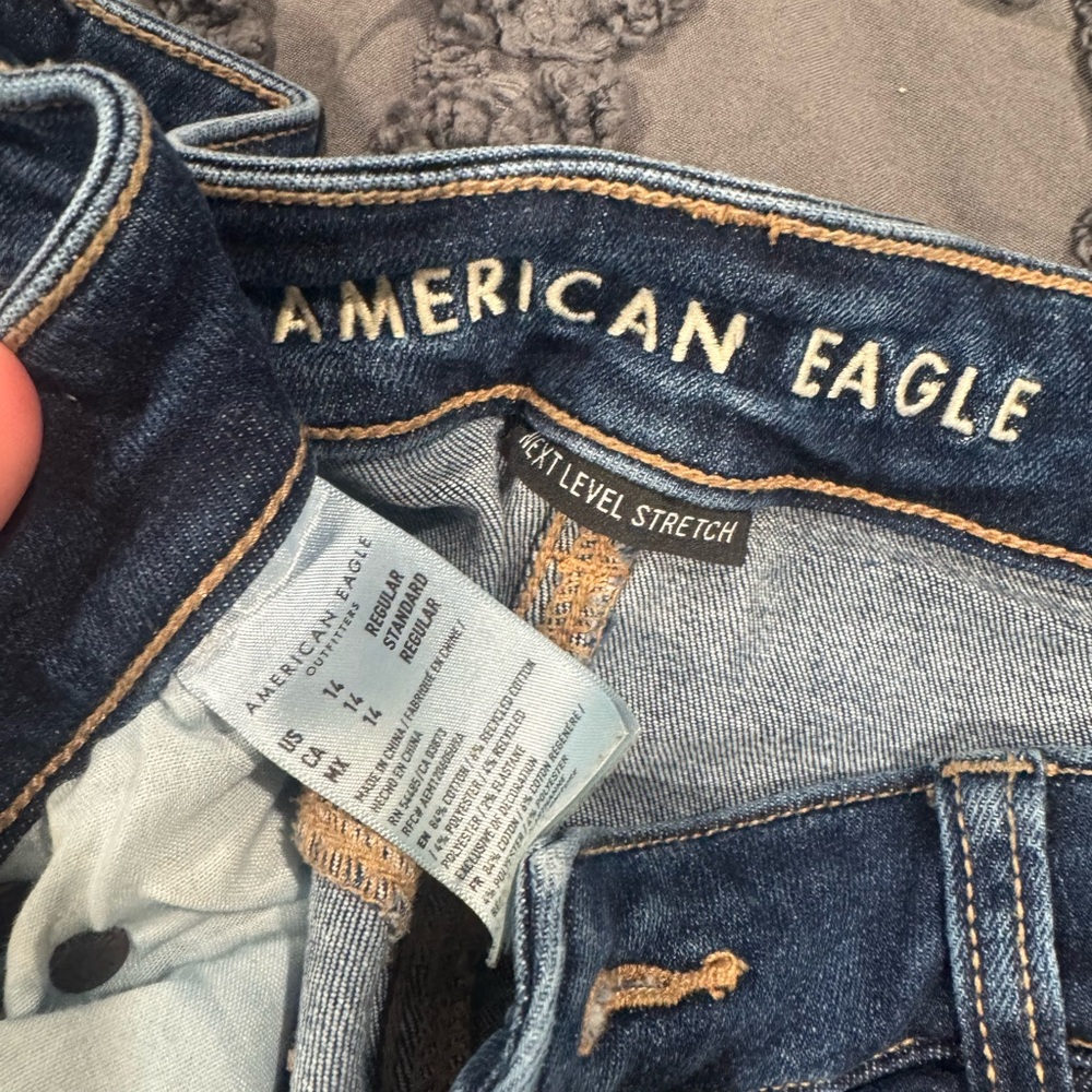 American Eagle Outfitters Distressed Blue Jeggings - Picture 2 of 2